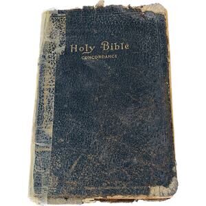 KJV Bible Thumb Index Holy Word Concordance Copywrite 1945 USA Made Imperfect